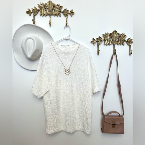 Zara Tops - Zara waffle style short sleeve tunic/dress XL